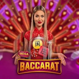 Mega Baccarat slot visual from Pragmatic Play available on w-betzz.nl